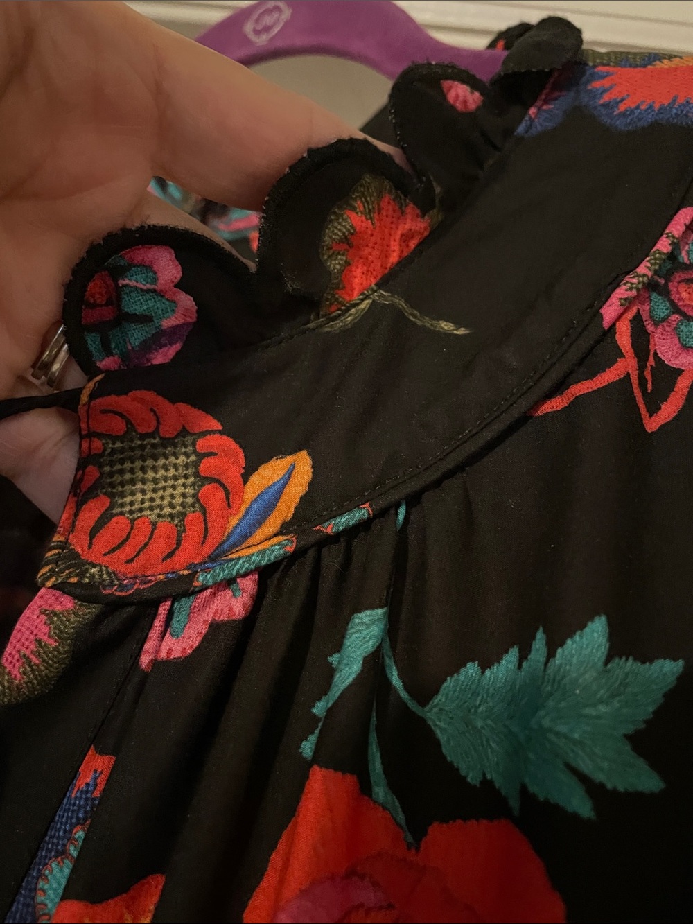FARM Rio Black Maxi Dress with Vibrant Floral Print - Picture 7 of 8